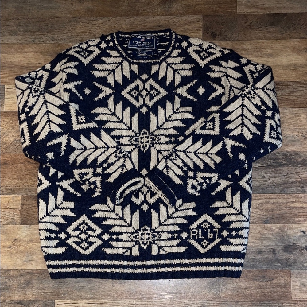 Vintage Ralph Lauren Polo Sport Sportsman Men's Sweater Size XL Alpaca Wool